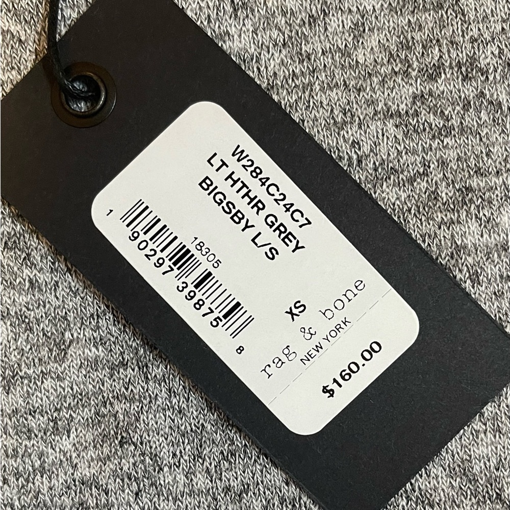 Rag & Bone Bigsby Long Sleeve Mock Neck Top in Heather Grey Size XS NWT $160.00 - Picture 8 of 13